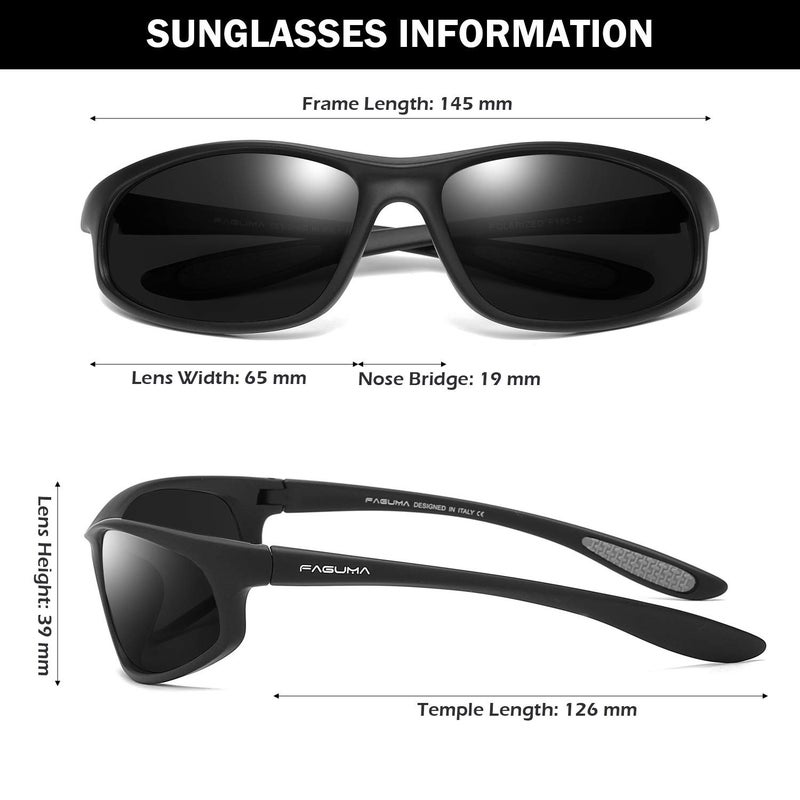FAGUMA Polarized Sports Sunglasses For Men Cycling Driving Fishing UV400 Protection - Image 4